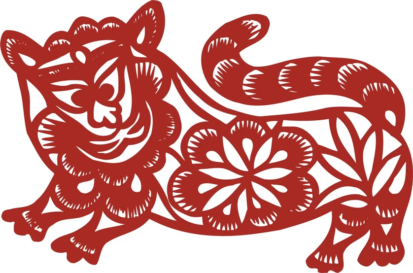 中国风中式传统喜庆民俗人物动物窗花剪纸插画边框AI矢量PNG素材【583】